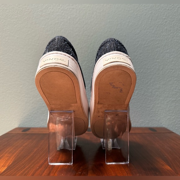 Vince The Warren Platform Sneaker Slip On Tweed Tennis Shoes Navy Blue Size 6.5 - Picture 10 of 12